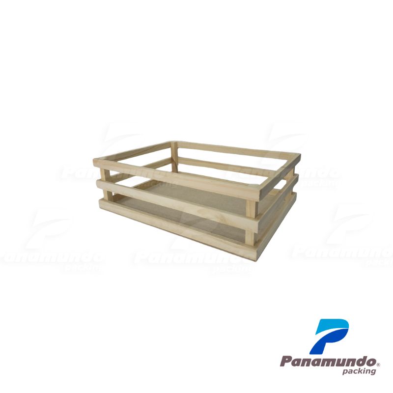 Jaba de madera pino rectangular de 9x19x8 cm para empaque de tazas y regalos en Lima - Panamundo Packing.